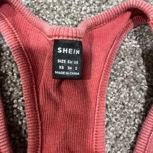 SHEIN Coral Ribbed Sleeveless Top